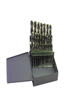 29 Pc. 1/16" - 1/2" by 64ths Cobalt Bronze Oxide Jobber Drill Set - Best Tool & Supply