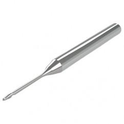 2mm - 3mm Shank - 2.5mm LOC - 38mm OAL 2 FL Ball Nose Carbide End Mill with 12mm Reach - Uncoated - Best Tool & Supply