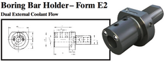 VDI Boring Bar Holder - Form E2 (Dual External Coolant Flow) - Part #: CNC86 52.6016 - Best Tool & Supply