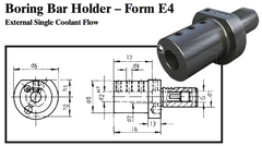 VDI Boring Bar Holder - Form E4 (External Single Coolant Flow) - Part #: CNC86 54.4032 - Best Tool & Supply