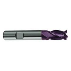 8mm Dia. x 58mm Overall Length 4-Flute Square End Solid Carbide SE End Mill-Weldon Shank-Center Cut-Firex - Best Tool & Supply