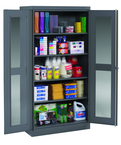 36"W x 24"D x 72"H C-Thru Storage Cabinet, Knocked-Down, with 4 Adj. Shelves, Easy Viewing into Cabinet - Best Tool & Supply