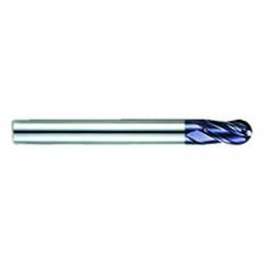 1/4" Dia. - 3-1/8" OAL - AlTiN CBD-Ball Nose HP End Mill-4 FL - Best Tool & Supply