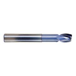 3/8" Dia. - 7/16" LOC - 3" OAL - .031 Radius 2 FL Carbide S/E HP End Mill-TiCN - Best Tool & Supply