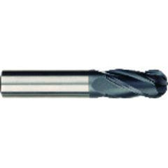 3/16 x 3/16 x 5/8 x 2 OAL 4 Flute Ball Nose Carbide End Mill - Round Shank-AlCrN Coated - Best Tool & Supply