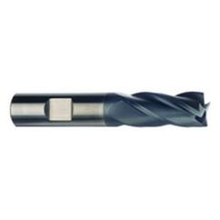 1/2 Dia. x 3 Overall Length 4-Flute .060 C/R Solid Carbide SE End Mill-Round Shank-Center Cut-AlTiN - Best Tool & Supply