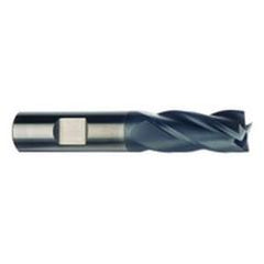 3/8 Dia. x 2-1/2 Overall Length 4-Flute .060 C/R Solid Carbide SE End Mill-Round Shank-Center Cut-AlTiN - Best Tool & Supply