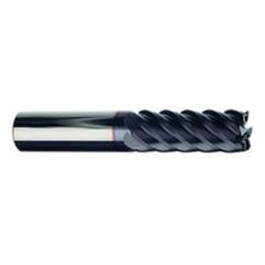 3/8" Dia. - 1/2" LOC - 2-1/2" OAL - .030 Radius 6 FL Carbide S/E HP End Mill-TiAlN-x - Best Tool & Supply