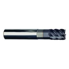 3/8" Dia. - 1/2" LOC - 2-1/2" OAL - .020 Radius 6 FL Carbide S/E HP End Mill-TiAlN-x - Best Tool & Supply