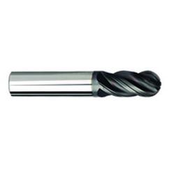 3/8" Dia. - 2-1/2" OAL - AlTiNX CBD-Ball End HP End Mill-4 FL - Best Tool & Supply