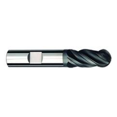 3/8" Dia. - 2-1/2" OAL - AlTiNX CBD-Ball End HP End Mill-4 FL - Best Tool & Supply