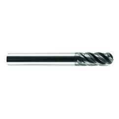 1/4" Dia. - 3/4" LOC - 2-1/2" OAL - Ball Nose 5 FL Carbide S/E HP End Mill-AlCrN-X - Best Tool & Supply