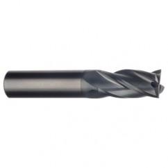 1/2 Dia. x 2-1/2 Overall Length 4-Flute Square End Solid Carbide SE End Mill-Round Shank-Center Cut-AlTiN - Best Tool & Supply