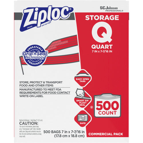 Ziploc Brand Storage Bags Quart [682256] (10019800707634) - Exact Industrial Supply