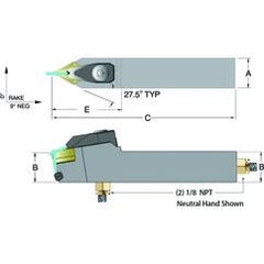 ADDPNN16-4D - 1 x 1" Neutral Toolholder - Best Tool & Supply