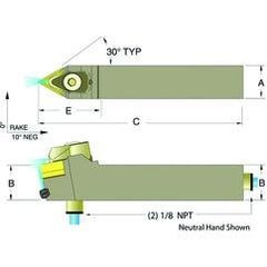 ADTENN12-4B 3/4 x 3/4" Neutral Toolholder - Best Tool & Supply