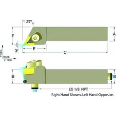 ADTJNR16-3D 1 x 1" RH Toolholder - Best Tool & Supply