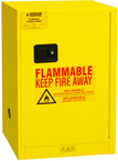 12 Gallon - All Welded - FM Approved - Flammable Safety Cabinet - Manual Doors - 1 Shelf - Safety Yellow - Best Tool & Supply