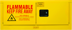 12 Gallon - All Welded - FM Approved - Flammable Safety Cabinet with Legs - Manual Doors - 1 Shelf - Safety Yellow - Best Tool & Supply