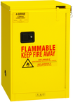 12 Gallon - All Welded - FM Approved - Flammable Safety Cabinet - Self-closing Doors - 1 Shelf - Safety Yellow - Best Tool & Supply