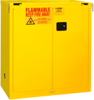 30 Gallon - All welded - FM Approved - Flammable Safety Cabinet - Self-closing Doors - 1 Shelf - Safety Yellow - Best Tool & Supply