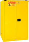 90 Gallon - All Welded - FM Approved - Flammable Safety Cabinet - Self-closing Doors - 2 Shelves - Safety Yellow - Best Tool & Supply