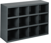 12" Deep Bin - Steel - Cabinet - 12 opening bin - for small part storage - Gray - Best Tool & Supply
