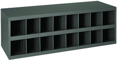12" Deep Bin - Steel - Cabinet - 16 opening bin - for small part storage - Gray - Best Tool & Supply