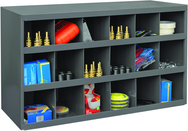 12" Deep Bin - Steel - Cabinet - 18 opening bin - for small part storage - Gray - Best Tool & Supply