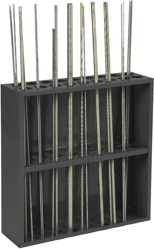 24-1/8 x 6-7/8 x 24'' - 18 Opening Threaded Rod Rack - Best Tool & Supply