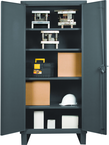 36"W - 14 Gauge - Lockable Shelf Cabinet - 4 Adjustable Shelves - Recessed Door Style - Gray - Best Tool & Supply