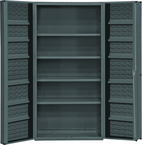 36"W - 14 Gauge - Lockable Shelf Cabinet - 4 Adjustable Shelves - 12 Door Shelves - Deep Door Style - Gray - Best Tool & Supply