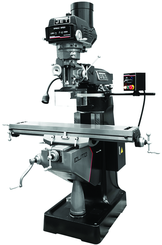 9 x 49" Table Variable Speed Mill With 3-Axis ACU-RITE DP700 (Knee) DRO and X - Y-Axis JET Powerfeeds - Best Tool & Supply