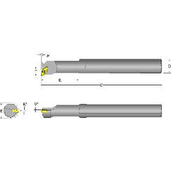 S12S-SDUCL-3 Left Hand 3/4 Shank Indexable Boring Bar - Best Tool & Supply