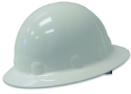 White Hard Hat with Brim - 8 Pt Ratchet - Best Tool & Supply
