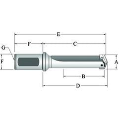 24020S-125F Flanged T-A® Spade Blade Holder - Straight Flute- Series 2 - Best Tool & Supply