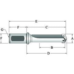 25030S-40FM Flanged T-A® Spade Blade Holder - Straight Flute- Series 3 - Best Tool & Supply