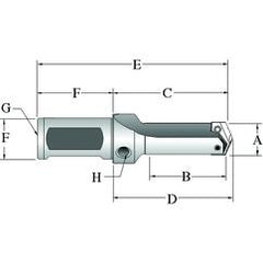21015S-25FM Flanged T-A® Spade Blade Holder - Straight Flute- Series 1.5 - Best Tool & Supply