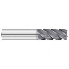 1/2 x 1/2 x 1-1/4 x 3 OAL .030 C/R 5 Flute Carbide End Mill - Round Shank-AlCrN Coated - Best Tool & Supply