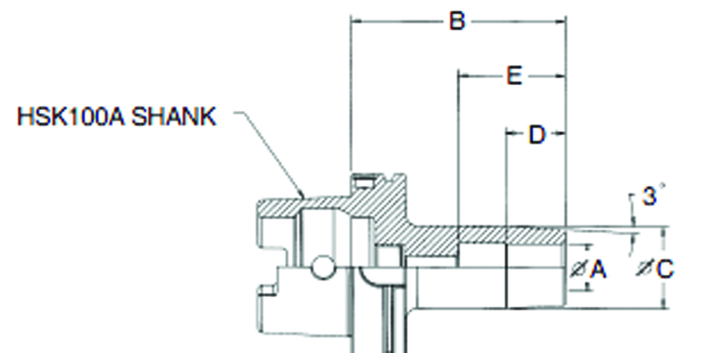 12mm HSK100A Shrink Fit Toolholder - 100mm Gauge Length - Best Tool & Supply