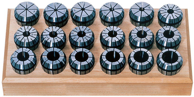 18 Pc. Collet Set - 3/32 to 3/4" - ER32 Style-Round Open - Best Tool & Supply
