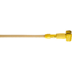 Gripper - Clamp Style Handle - Should be used with 1″ headband mops - Plastic Yellow Head, Hardwood Handle - Best Tool & Supply