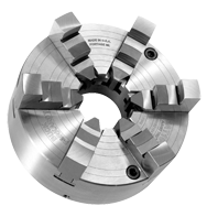 Ajust-Tru+ Universal Chuck - 8" Plain Mount; 6-Jaw; Solid Jaw - Best Tool & Supply