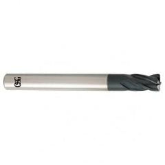 10mm Dia. x 100mm Overall Length 4-Flute 0.5mm C/R Solid Carbide SE End Mill-Round Shank-Center Cutting-TiALN - Best Tool & Supply