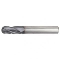 3/8x3/8x1x4 Ball Nose 4FL Carbide End Mill-Round Shank-TiAlN - Best Tool & Supply