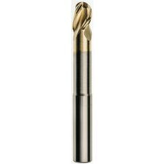 3/16 x 3/16 x 1/4 x 3 w/1 Reach Ball Nose 3 Flute Carbide M223N Streaker End Mill-ZrN - Best Tool & Supply