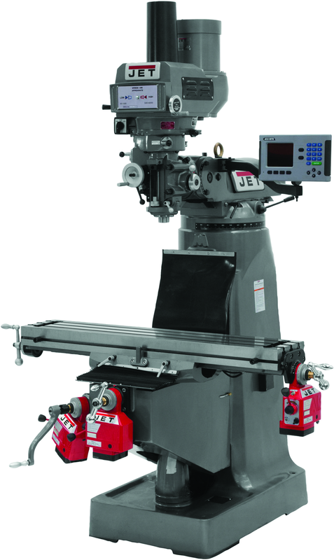 JTM-4VS Mill With 3-Axis ACU-RITE 200S DRO (Quill), X, Y and Z-Axis Powerfeeds With Power Drawbar - Best Tool & Supply