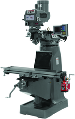 JTM-4VS Mill With ACU-RITE VUE DRO With X-Axis Powerfeed and 6" Riser Block - Best Tool & Supply