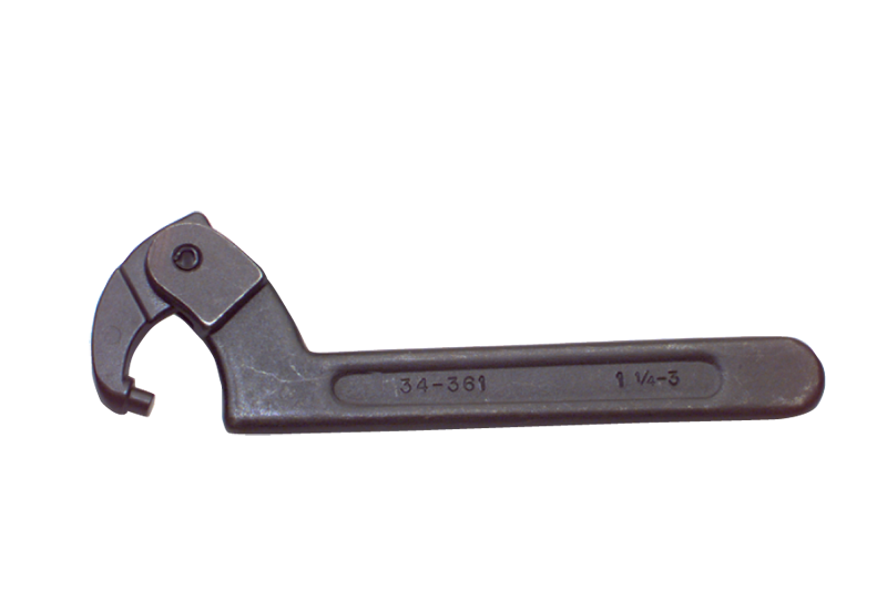 1-1/4 to 3'' Dia. Capacity - 7-1/2'' OAL - Adjustable Pin Spanner Wrench - Best Tool & Supply