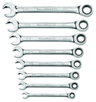 8 Piece - Revesible Combination Ratcheting Wrench Set SAE - Best Tool & Supply